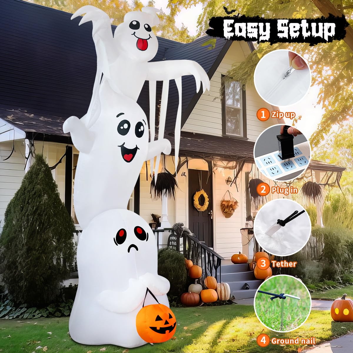 Elevate your Halloween decor with GOOSH inflatable ghosts, perfect for festive celebrations. Available at Curat Cart.