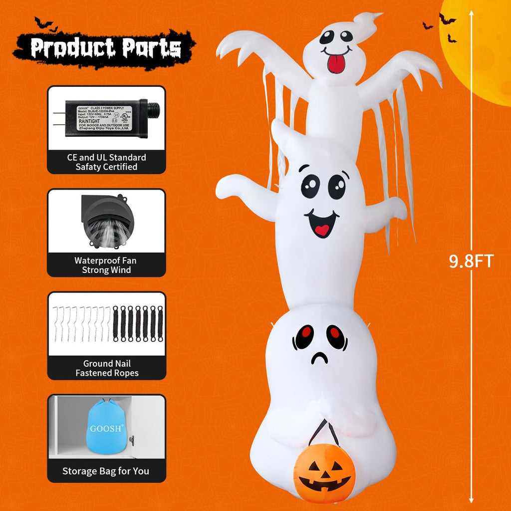 Elevate your Halloween with premium imported GOOSH inflatable ghosts, perfect for festive decorations. Available at Curat Cart.