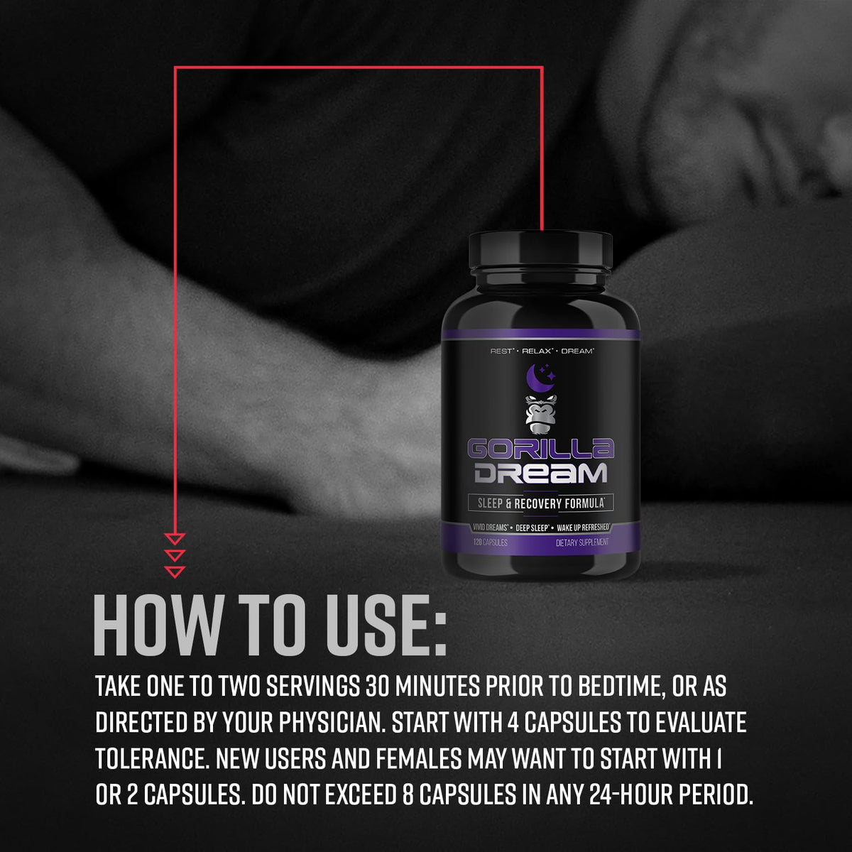 Gorilla Mind Dream Sleep Supplement encourages restful sleep and recovery, ideal for your nighttime routine. Available at Curat Cart.