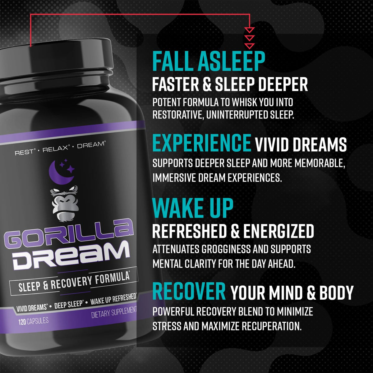 Discover Gorilla Mind Dream Sleep Supplement, specially curated by Curat Cart for deeper sleep and vivid dreams. Enhance your rest today.