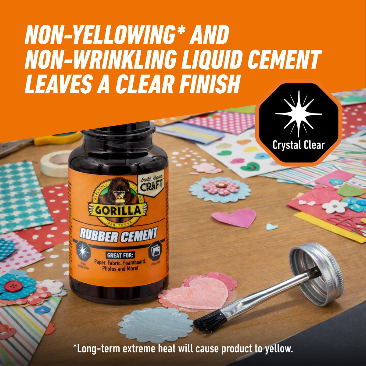 Gorilla Rubber Cement features non-yellowing, non-wrinkling properties for a crystal clear finish. Exclusively at Curat Cart.