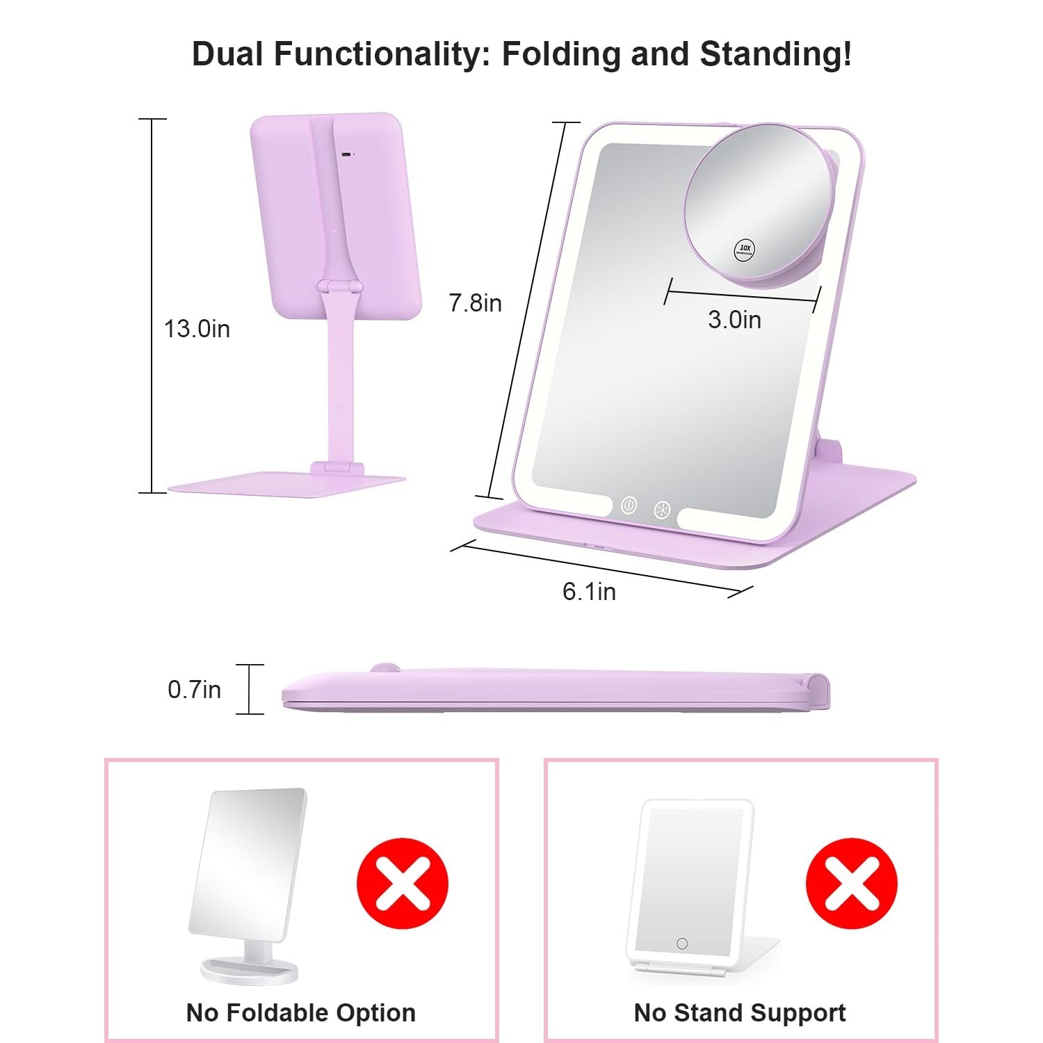 Gospire Travel Makeup Mirror features dual functionality for folding and standing. Available in India, order online now!