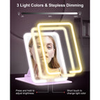 Gospire Travel Makeup Mirror features 3 light colors and stepless dimming for perfect makeup application. Verified by CuratCart.