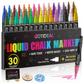 GOTIDEAL Fine Tip Liquid Chalk Markers, premium imported set with 30 vibrant colors, available at Curat Cart.