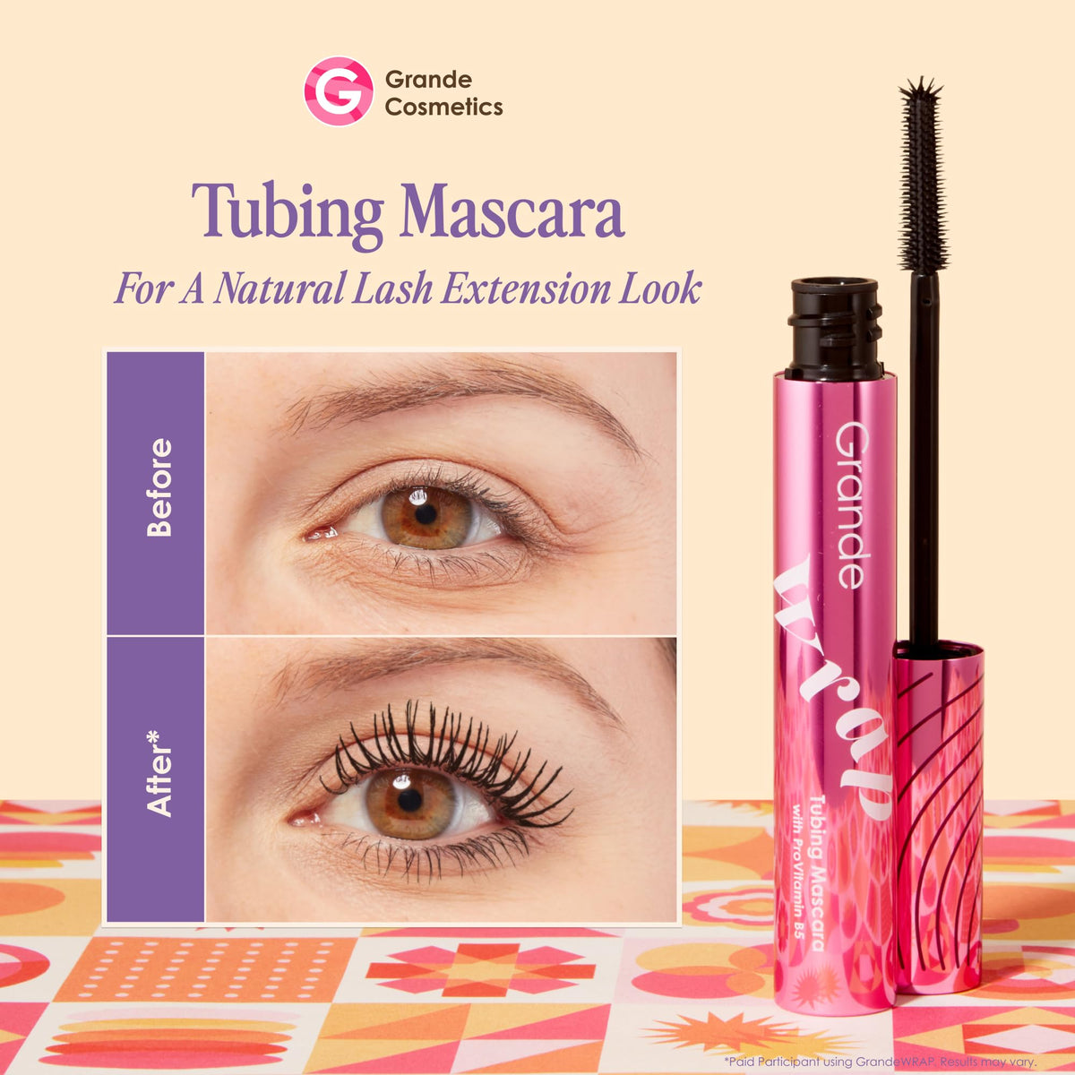 Grande Cosmetics GrandeWRAP Mascara delivers a natural lash extension look. 100% Authentic, available at Curat Cart in India.