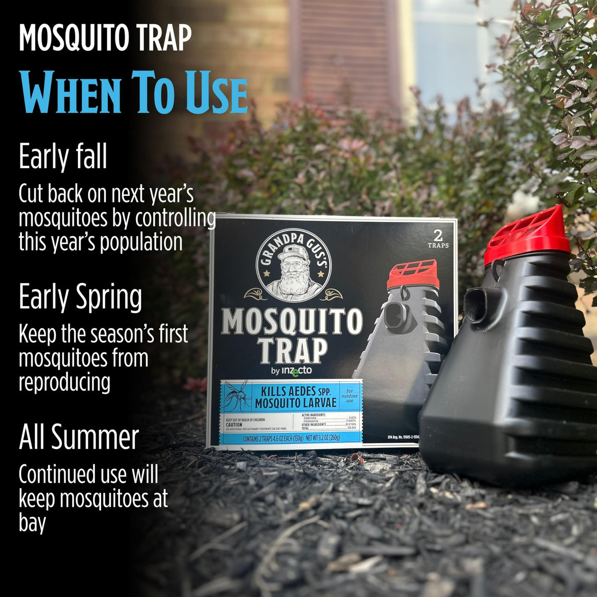 Discover the Grandpa Gus Mosquito Trap, specially curated by Curat Cart, designed to effectively eliminate mosquito populations. 