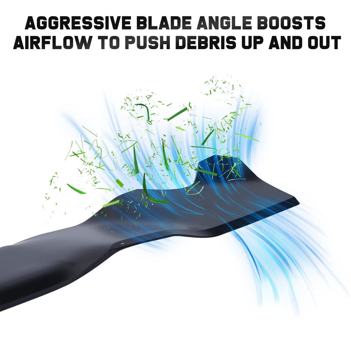 Premium imported Grasscool mower mulching blades enhance airflow for efficient debris removal, available at Curat Cart.