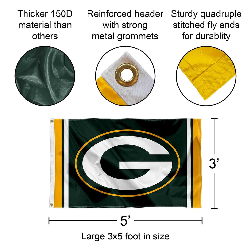 Celebrate with the Green Bay Packers Flag, 100% Authentic and available in India at Curat Cart. Durable and stylish for fans.