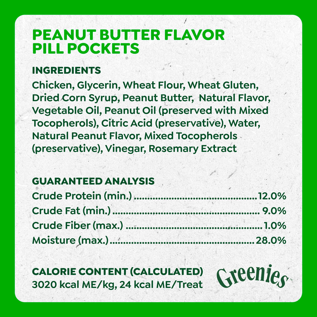 Peanut Butter flavor Greenies Pill Pockets, perfect for disguising medication. Upgrade your pet's routine at Curat Cart.