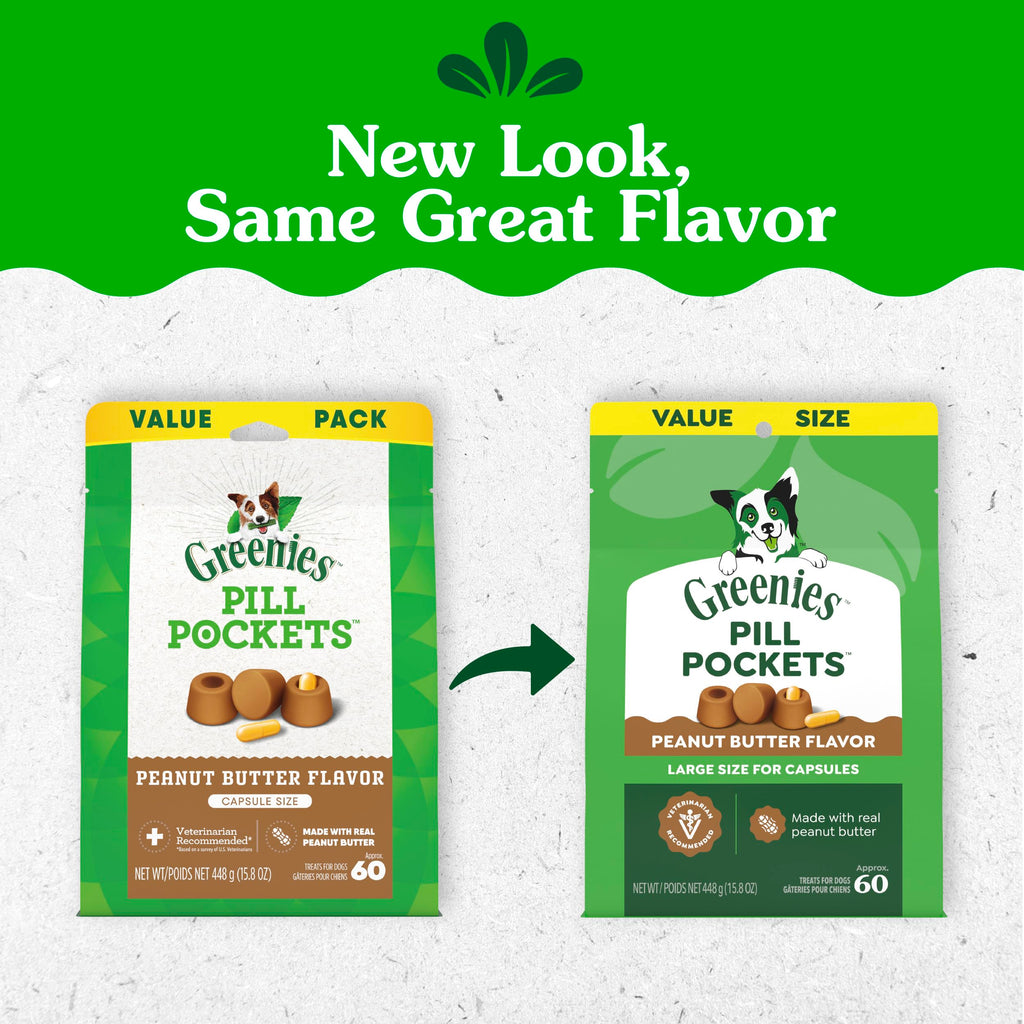 Greenies Pill Pockets Dog Treats in peanut butter flavor, 100% Authentic, available at Curat Cart in India.