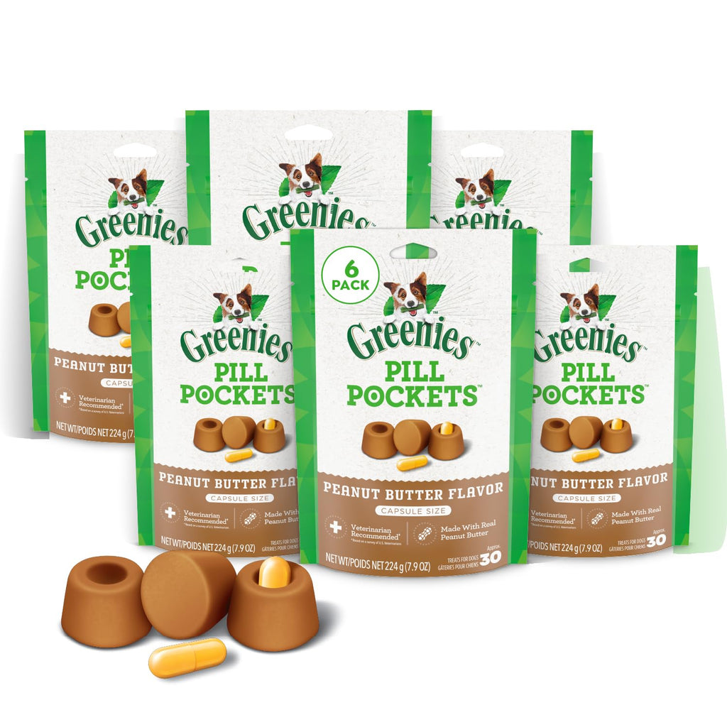 Greenies Pill Pockets Dog Treats in peanut butter flavor, specially curated by Curat Cart for your pet’s health and happiness.