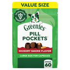 Greenies Pill Pockets in official packaging, hickory smoke flavor, ideal for capsules. Available at Curat Cart.