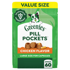 Greenies Pill Pockets Dog Treats in chicken flavor, 100% Authentic and available at Curat Cart for hassle-free pill administration.