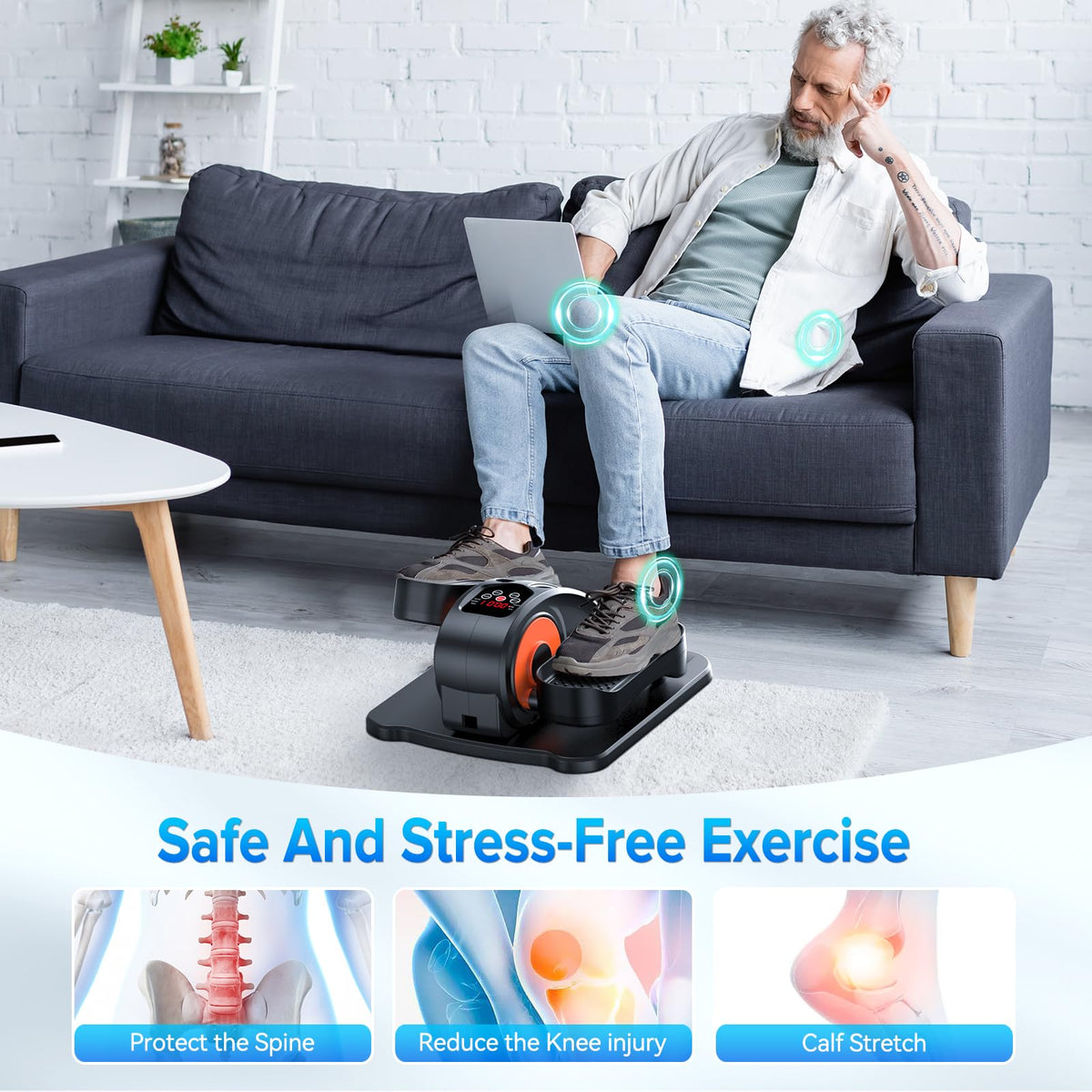 Experience safe and stress-free exercise with the GUGTTR Under Desk Elliptical, perfect for daily use. Available at Curat Cart.