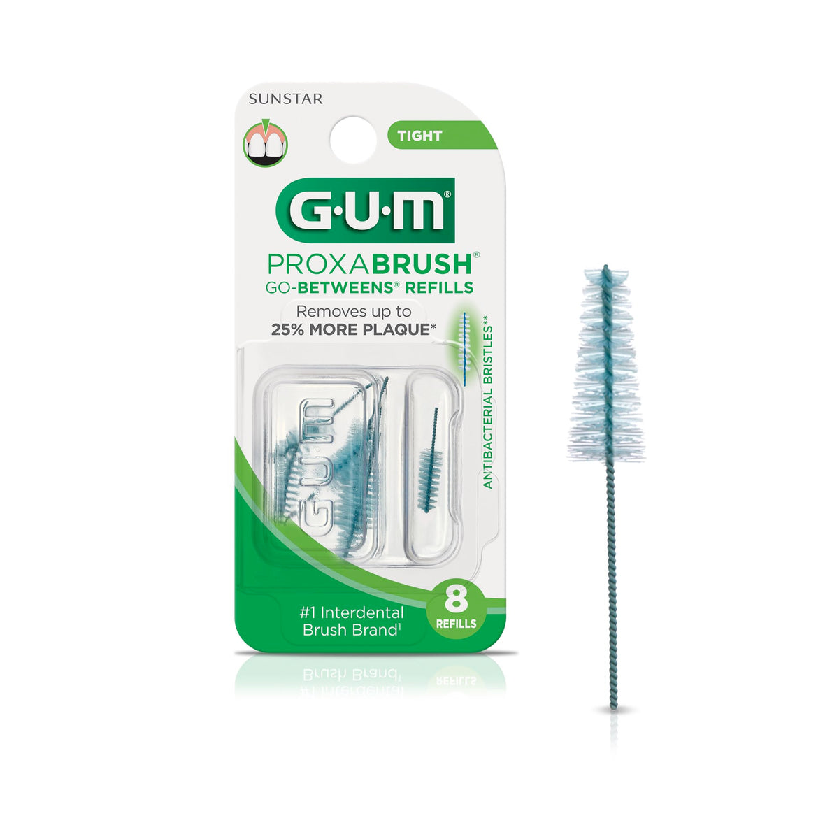 Experience premium imported GUM Proxabrush Go-Betweens Refills, designed to remove up to 25% more plaque. Available at Curat Cart.