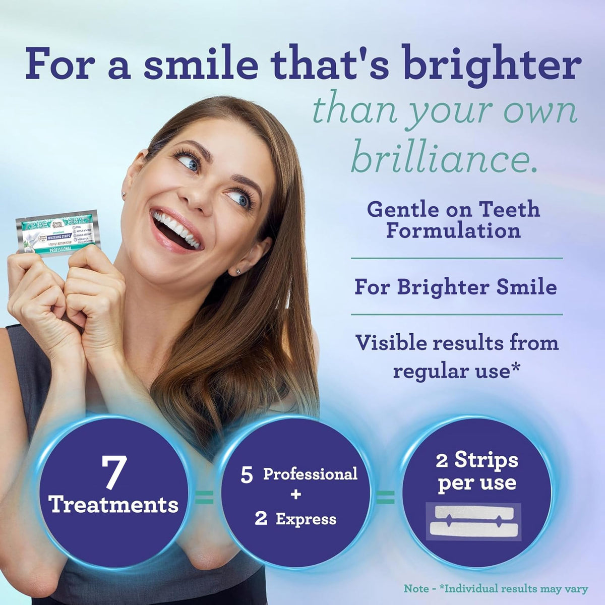 Premium imported GuruNanda Teeth Whitening Strips for a brighter smile. Visible results with regular use.