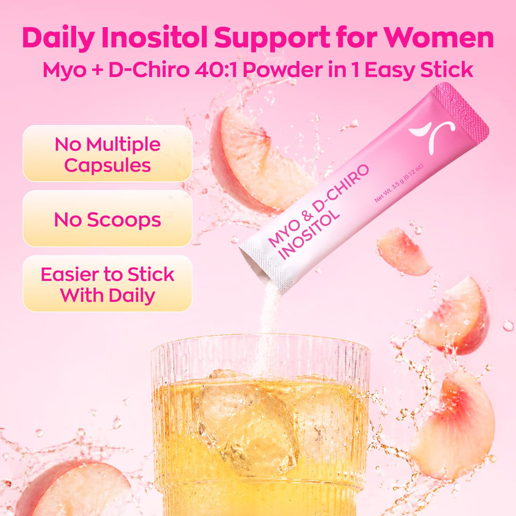 Myo-Inositol D-Chiro Inositol powder stick for women, 100% Authentic, available in India at Curat Cart. Easy daily support.
