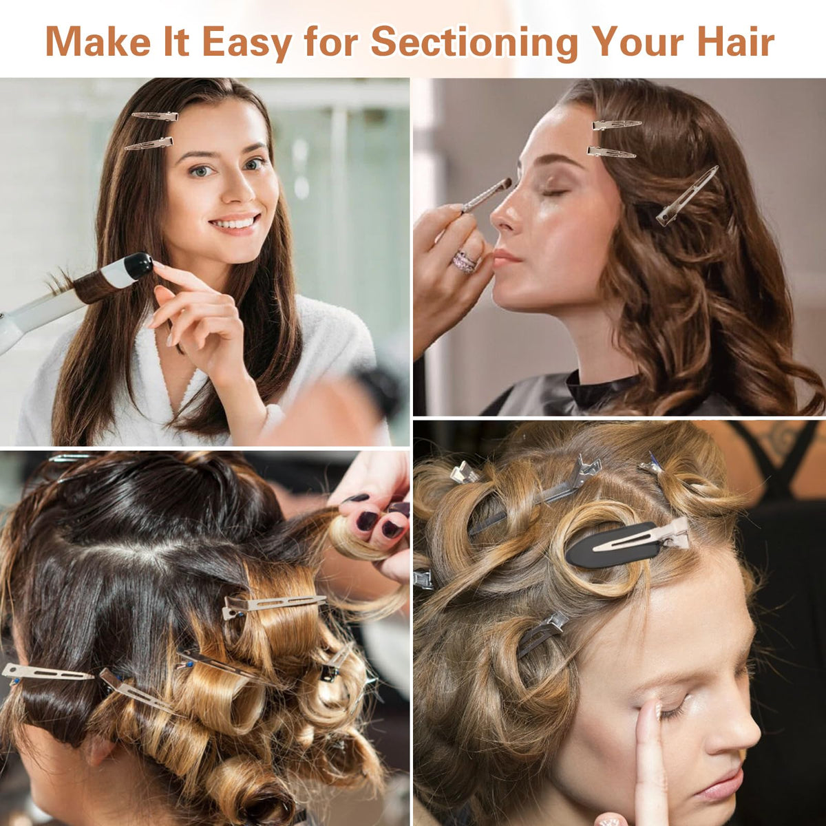 Versatile 44-piece hair clips for styling, perfect for sectioning hair; verified by CuratCart for quality assurance.