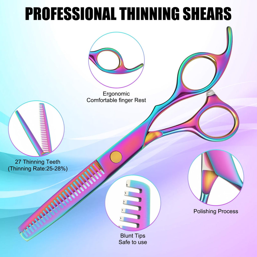 Upgrade your grooming routine with these professional thinning shears, featuring 27 teeth for precise cutting. Available at Curat Cart.