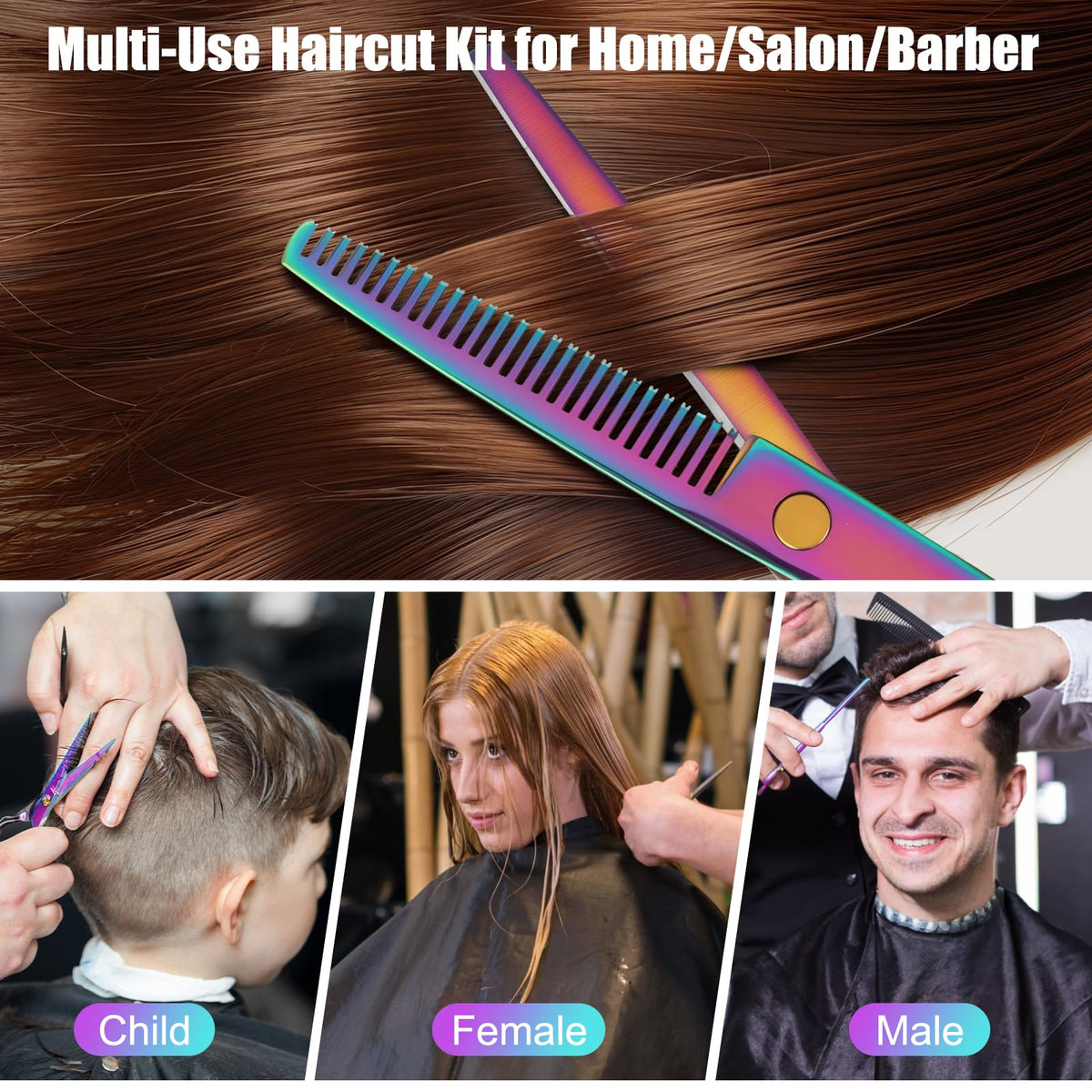 Discover the premium imported Hair Cutting Scissors Set, perfect for home, salon, and barber use. Available at Curat Cart.