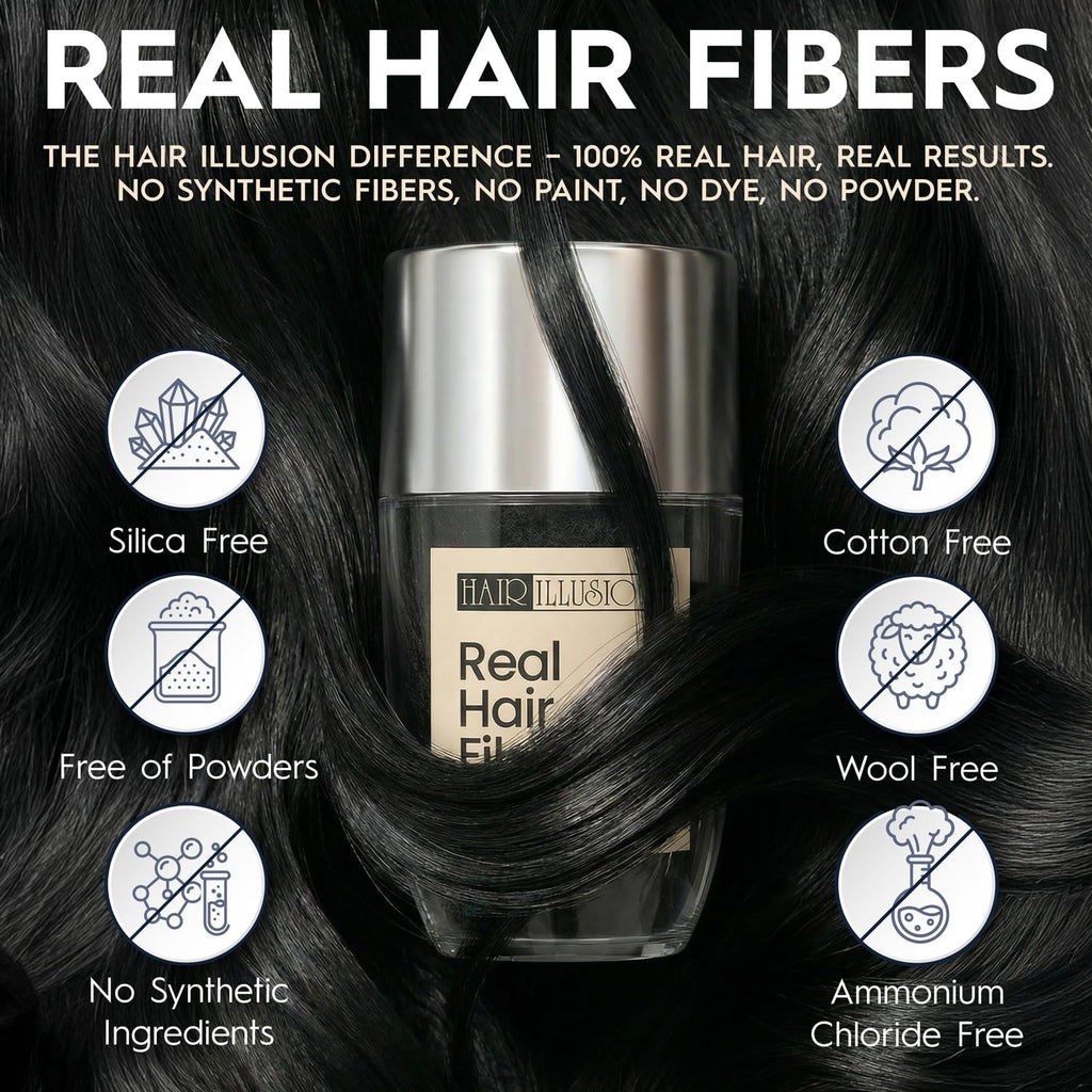 Enhance your hair with Hair Illusion Black Real Hair Fibers. Available online for fast delivery in India. Order now!