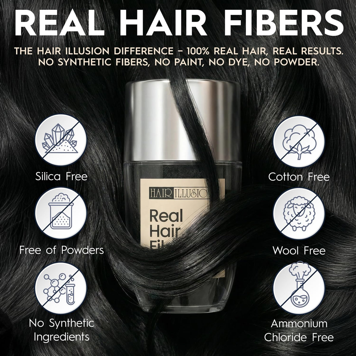 Enhance your hair with Hair Illusion Black Real Hair Fibers. Available online for fast delivery in India. Order now!