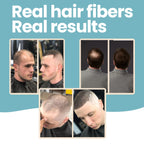 Authentic Hair Illusion Black hair fibers create a fuller look with real results, perfect for thinning hair and styling.