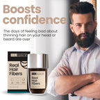 Hair Illusion Black Real Hair Fibers boost confidence. Say goodbye to thinning hair and enjoy a fuller look. Verified by CuratCart.