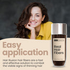 Easy-to-apply Hair Illusion black hair fibers quickly conceal thinning hair. Available for order online in India.