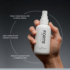Forte Series Hair Thickening Spray, specially curated by Curat Cart, adds volume and lift with a clean, matte finish.