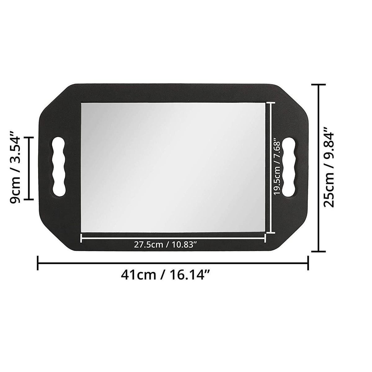 Premium hairdressing foam mirror with sturdy handles, designed for professional use. Available at Curat Cart.