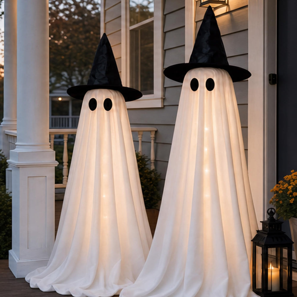 Light Up Ghosts with glowing features, perfect for festive decoration. 100% Authentic and available at Curat Cart in India.