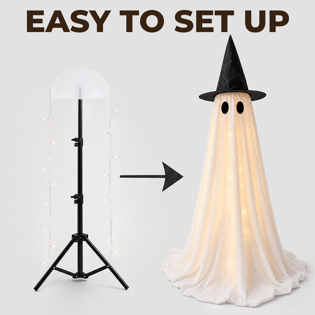Light Up Ghosts feature easy setup with glowing lights and quality fabric, perfect for festive decor. Available at Curat Cart.