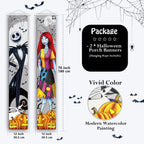 Exclusive Halloween Outdoor Nightmare Banner set from Curat Cart features vibrant colors and modern watercolor designs, perfect for spooky decor.