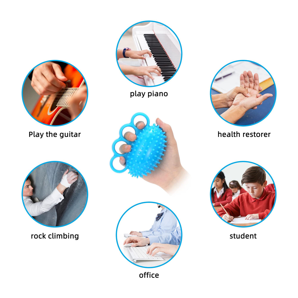 High-quality hand exercise ball therapy for strength and rehabilitation, available at Curat Cart. Perfect for various activities.