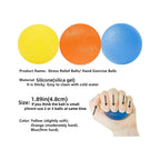 Hand Exercise Stress Squeeze Balls in yellow, orange, and blue. 100% Authentic and available in India at Curat Cart.