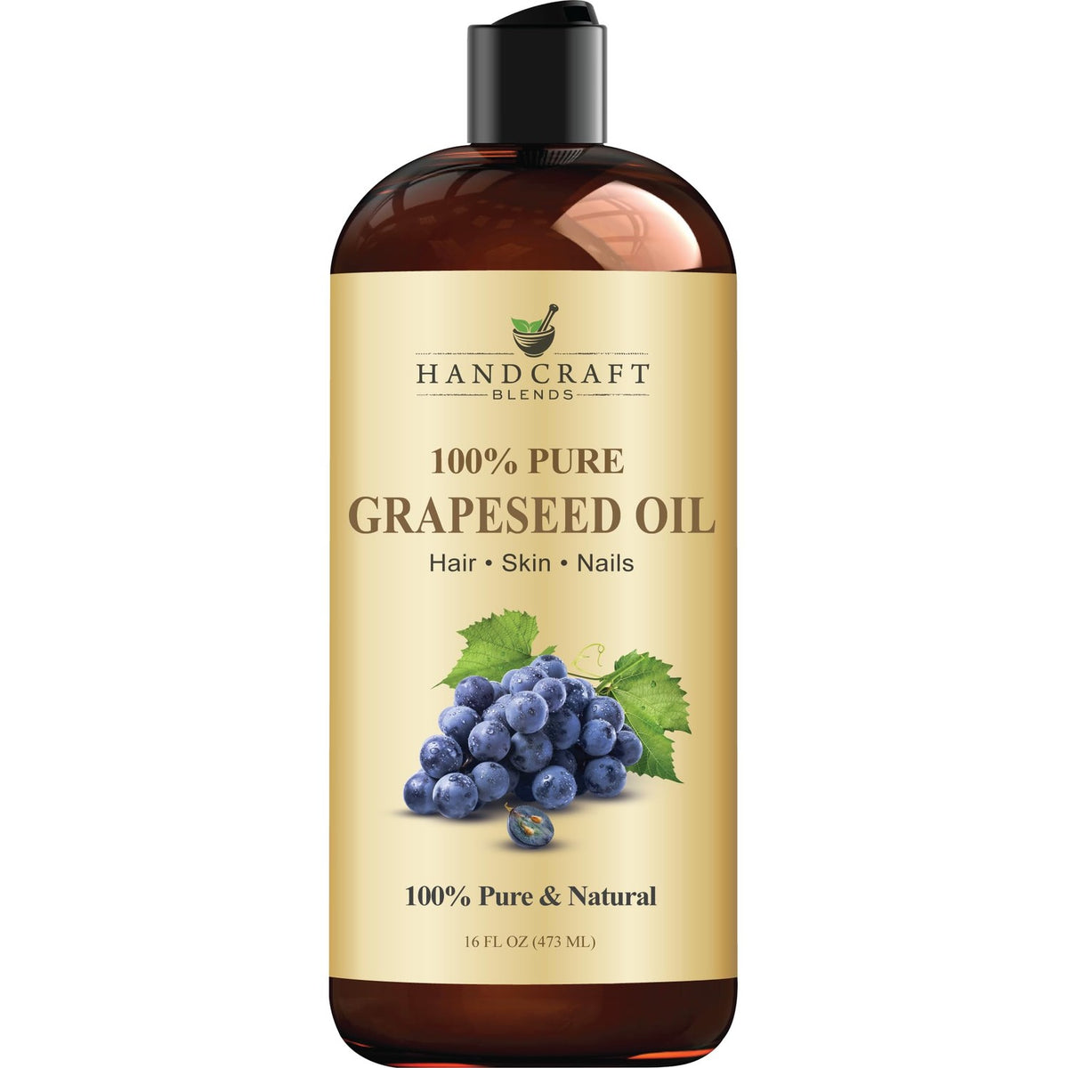 Discover Handcraft Blends 100% Pure Grapeseed Oil, perfect for hair, skin, and nails. Authentic and natural nourishment.