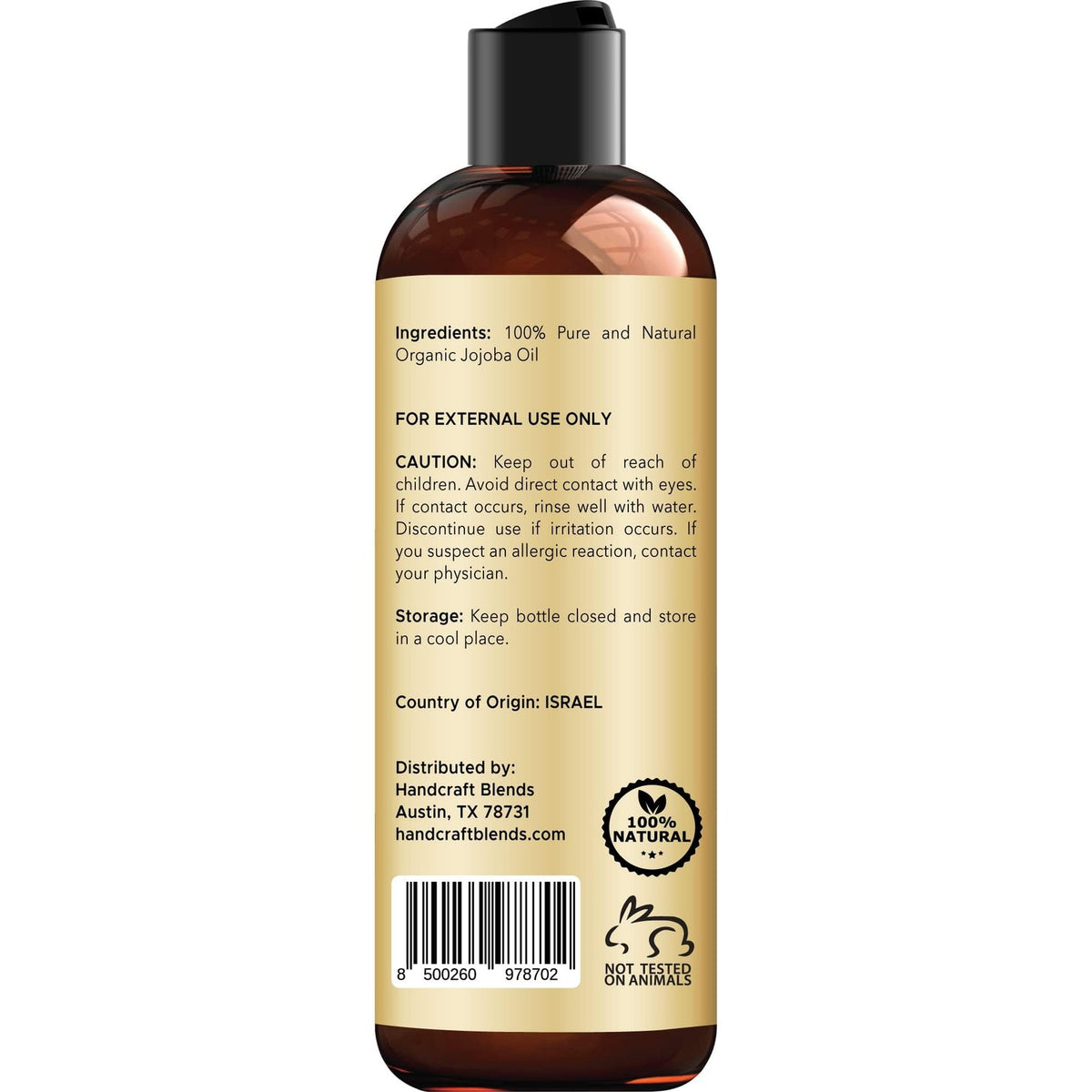 Premium imported Jojoba Oil from Israel, 100% pure and natural, perfect for skincare and hair care.