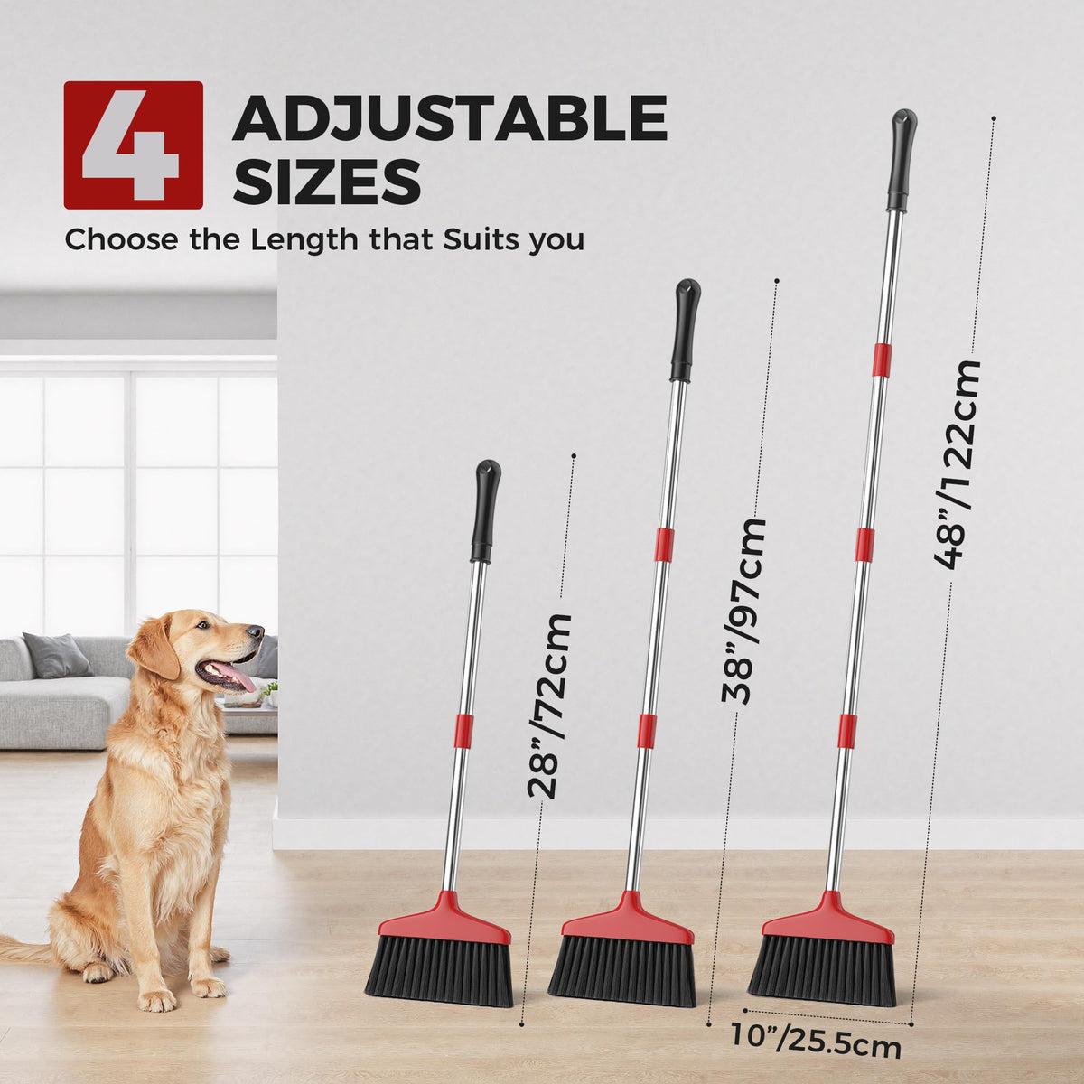 Handy Broom Indoor Outdoor Broom features adjustable lengths for convenience. High-quality materials enhance durability at Curat Cart.