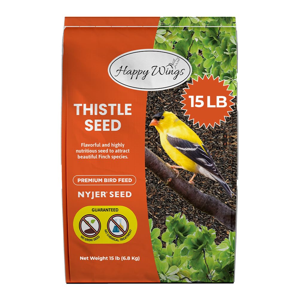 Happy Wings Thistle Seed bird food offers flavorful nutrition to attract beautiful finches. A premium import available at Curat Cart.