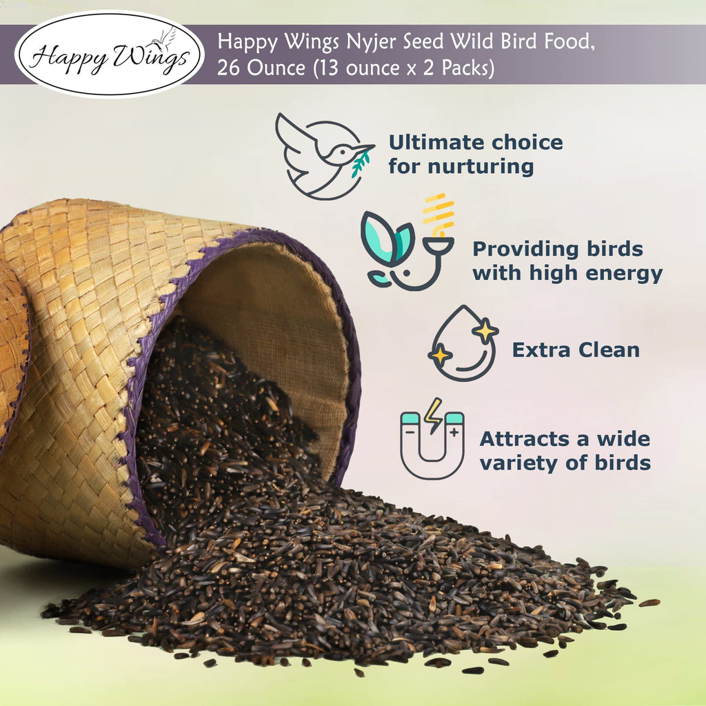 Happy Wings Thistle Seed Bird Food offers high-energy nutrition, attracting diverse birds. Specially curated by Curat Cart.