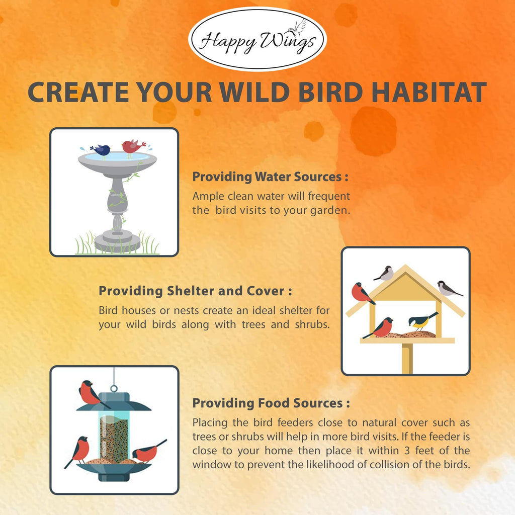 Happy Wings Thistle Seed Bird Food enhances your garden with premium imported nutrition, attracting vibrant birds. Available at Curat Cart.