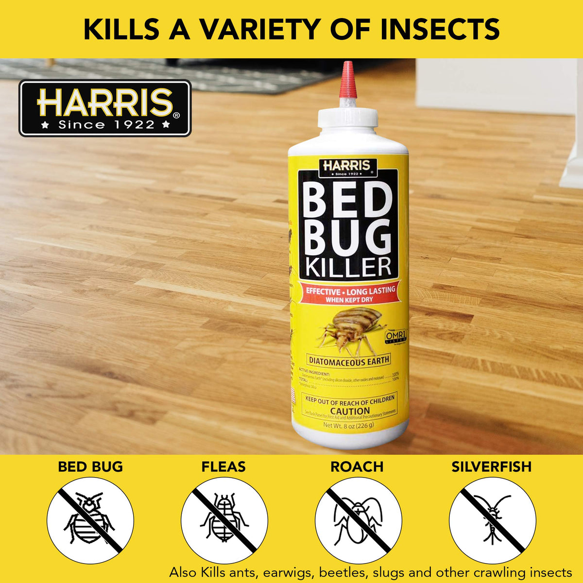 Harris Bed Bug Powder effectively kills insects. 100% Authentic and available at Curat Cart in India.