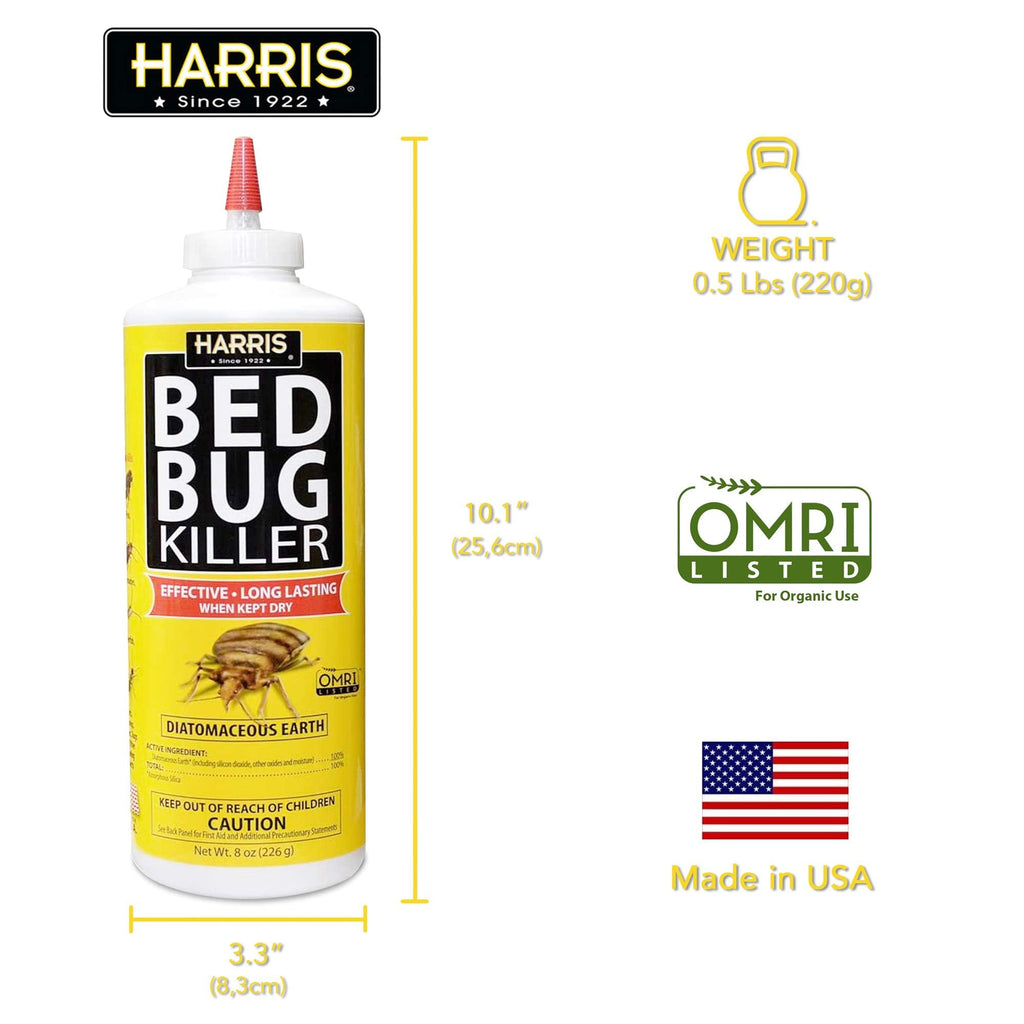 Harris Bed Bug Powder in official packaging, effective and long-lasting for pest control. Available at Curat Cart.