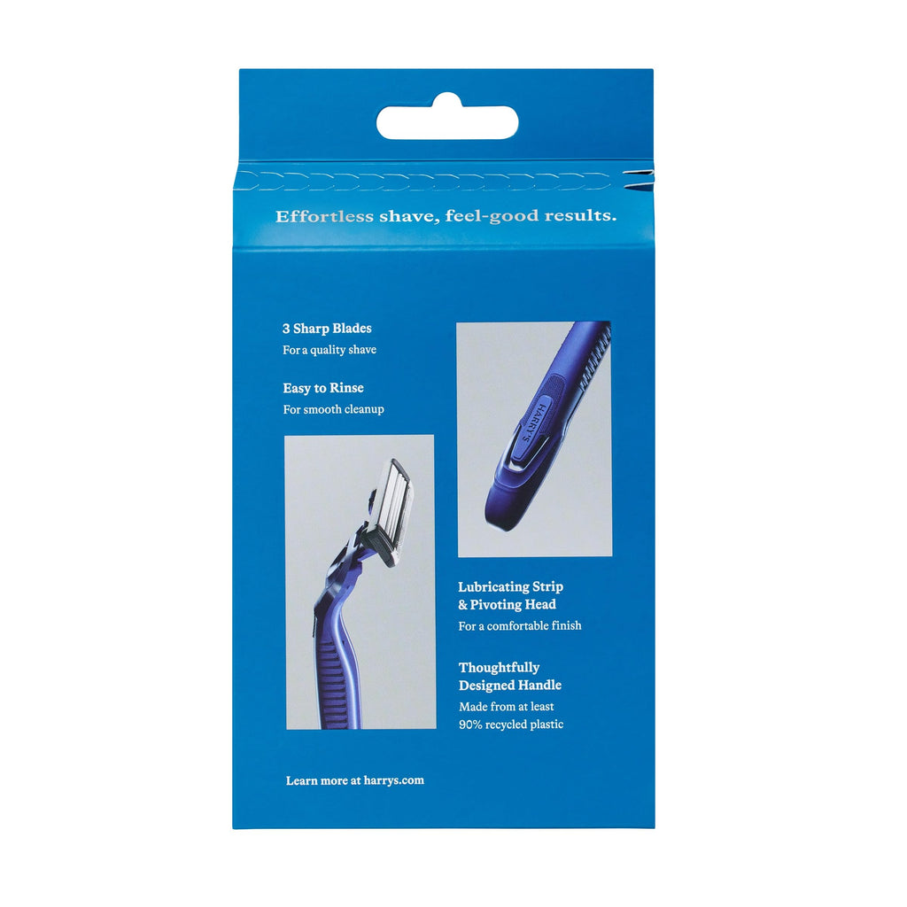 Authentic Harry's Disposable Razors for Men with 3 sharp blades and ergonomic design for an effortless, smooth shave.