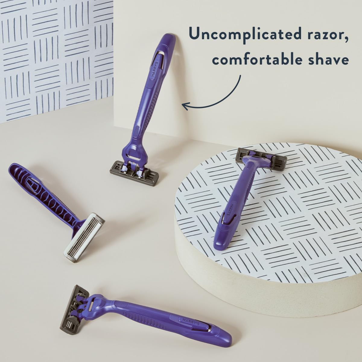 Harry's 10-count disposable razors in purple, offering a comfortable shave. Verified by CuratCart for quality assurance.