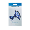 Harry's disposable razors in midnight blue. Includes 4 razors with 3 blades each. Premium quality for a smooth shave.