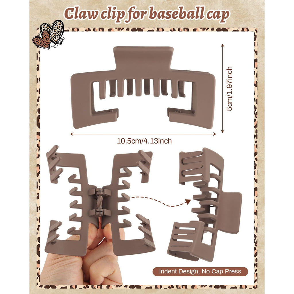 Premium imported claw clips designed for baseball caps. Features sturdy grips for secure all-day wear.