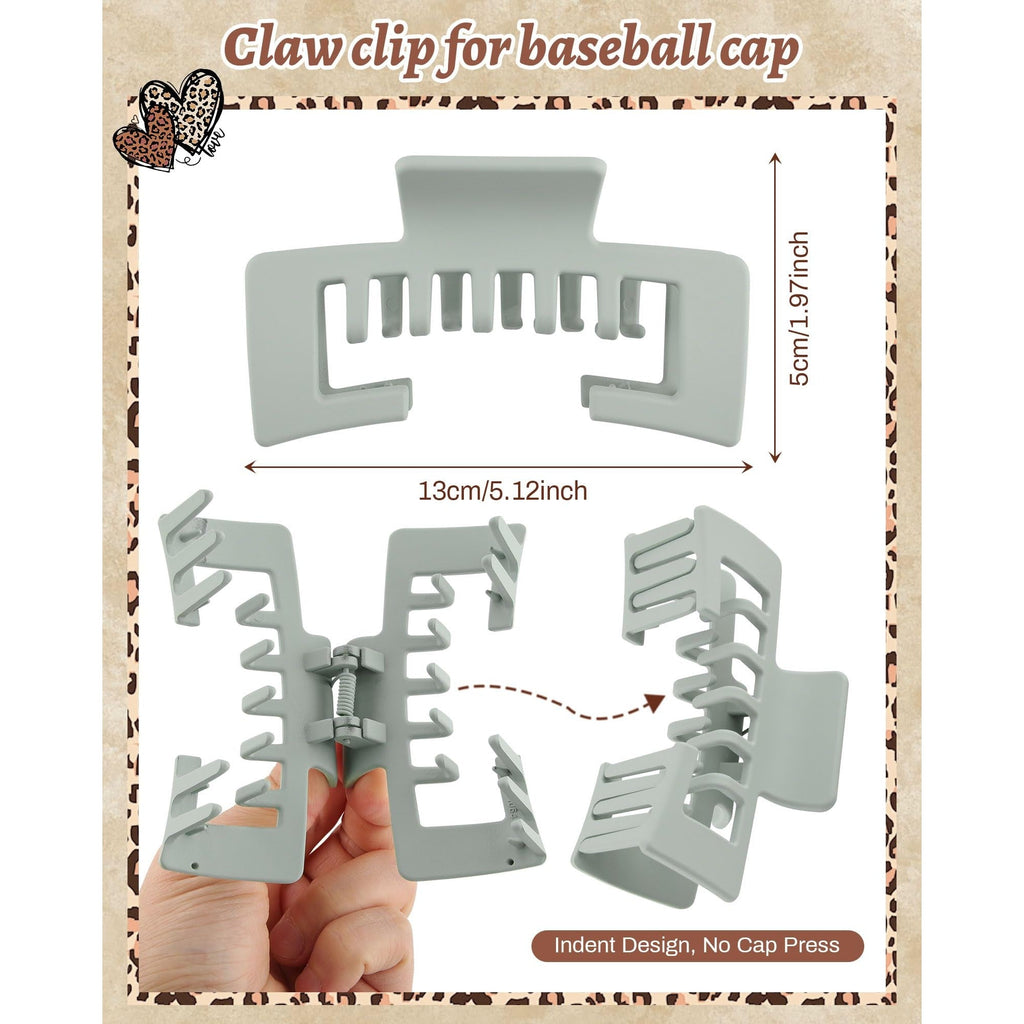 Stylish gray claw clips designed for baseball caps. Order online for convenient styling solutions, available now!