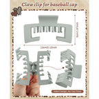 Stylish gray claw clips designed for baseball caps. Order online for convenient styling solutions, available now!